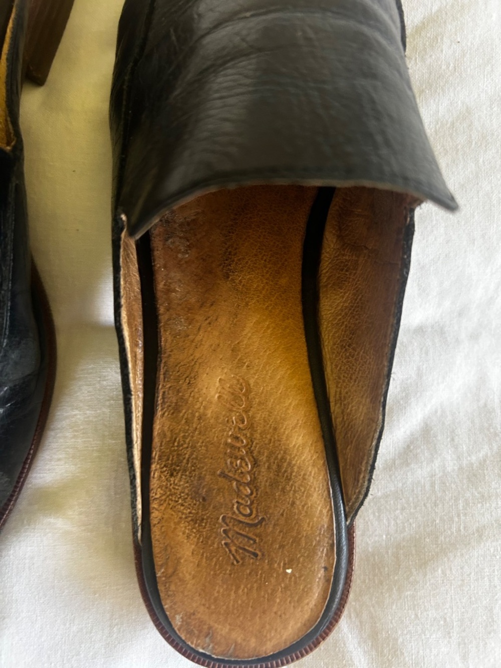 madewell frances black leather pointed toe mule slides size 8 - Picture 4 of 6